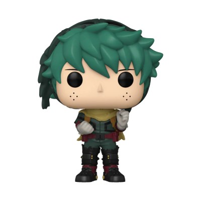 Figura colecionável estilo Funko Pop com cabelo verde e roupa preta