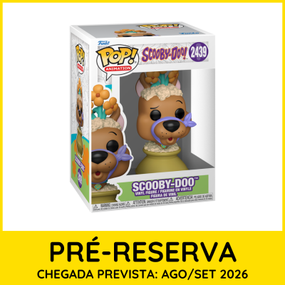 Funko Pop! Scooby-Doo figura de vinil em caixa branca com detalhes coloridos.