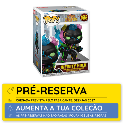 Caixa de figura Funko Pop Infinity Hulk colorida da Marvel Zombies