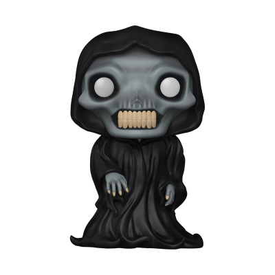 Figura colecionável criatura esquelética com capuz preto