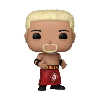Figura Funko Pop de homem com cabelo loiro e saia vermelha