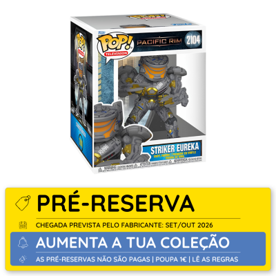 Figura Funko Pop! Pacific Rim Striker Eureka cinza e laranja na caixa