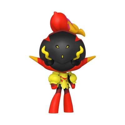 Figura de ação de vinil com capacete negro e detalhes em amarelo e vermelho
