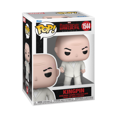 Figura Funko Pop! Kingpin da série Marvel Daredevil na caixa