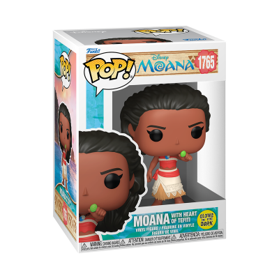 Funko Pop! Moana Disney com coração de Tefiti embalagem