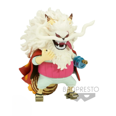 Figura colecionável Banpresto personagem com cabelo branco e chifres