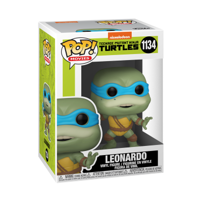 Figura de vinil Leonardo Teenage Mutant Ninja Turtles em caixa