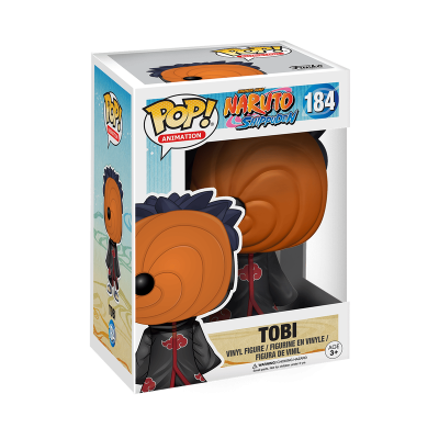 Boneco POP! Animation Naruto Shippuden Tobi com máscara laranja em caixa
