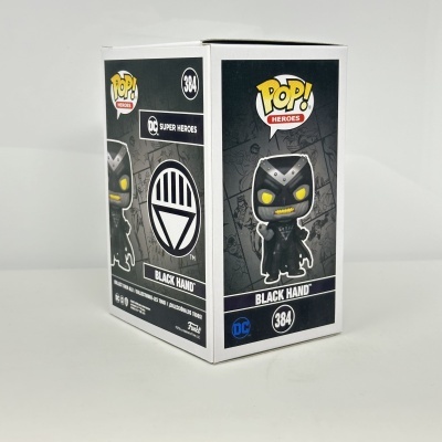 Caixa do Funko Pop! Black Hand número 384 da DC Super Heroes