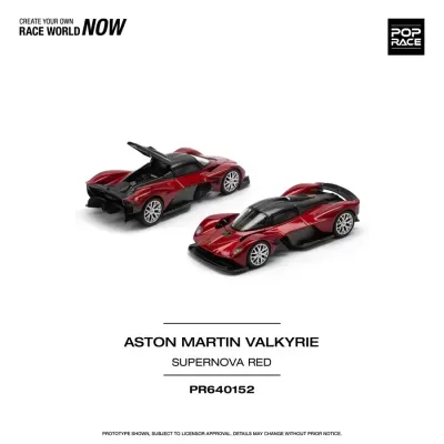 Miniaturas de carros Aston Martin Valkyrie vermelhas