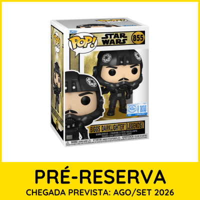 Figura POP Star Wars Biggs Darklighter Legends em embalagem para pré-reserva.