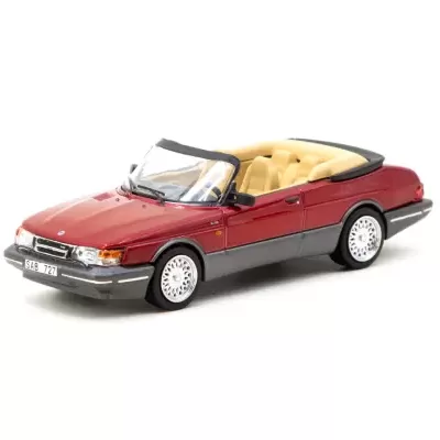Miniatura de carro conversível vermelho com interior bege