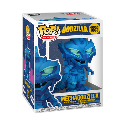 Figura Funko Pop! Mechagodzilla azul em caixa de vinil Pop! Movies