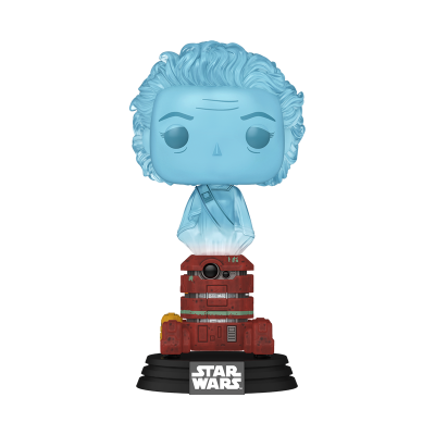 Figura colecionável vinil busto azul com base vermelha e pedestal preto Star Wars
