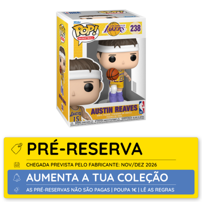 Figura Funko Pop basquetebol Austin Reaves Lakers de vinil na embalagem