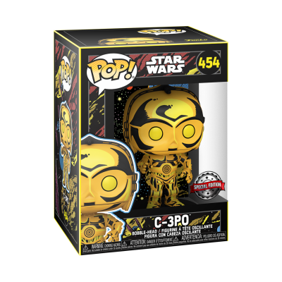 Figura de vinil POP! Star Wars C-3PO dourado brilhante na caixa
