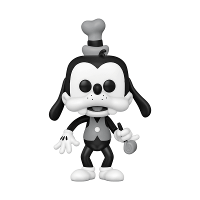 Boneco de vinil preto e branco com chapéu de cozinheiro e panela