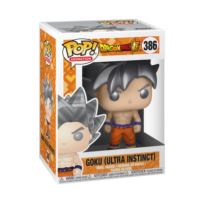 Figura Funko Pop Goku Ultra Instinct Dragon Ball Super na embalagem
