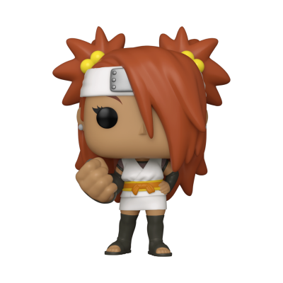 Figura Funko Pop com cabelo castanho-avermelhado e roupa branca.