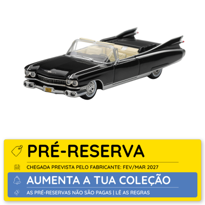 Miniatura de carro descapotável preto com interior bege e detalhes cromados