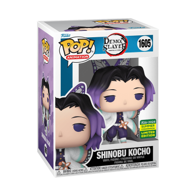 Figura Pop! de Vinil Shinobu Kocho Demon Slayer na caixa com etiqueta de edição limitada