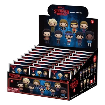 Expositor de clips para sacos com figuras da série Stranger Things