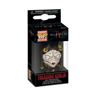 Figura chaveiro Treasure Goblin Diablo IV Pocket Pop na caixa preta