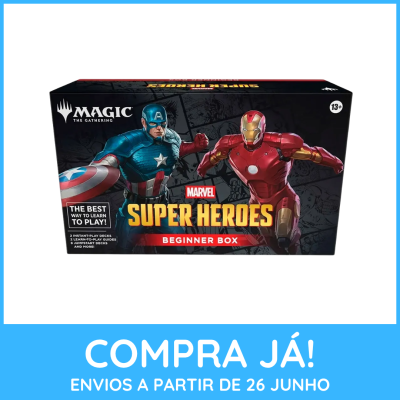 Caixa de jogo Magic Marvel Super Heroes Beginner Box com Capitão América e Homem de Ferro