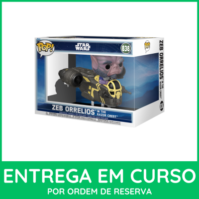 Boneco Funko Pop! Star Wars Zeb Orrelios in The Razor Crest na caixa