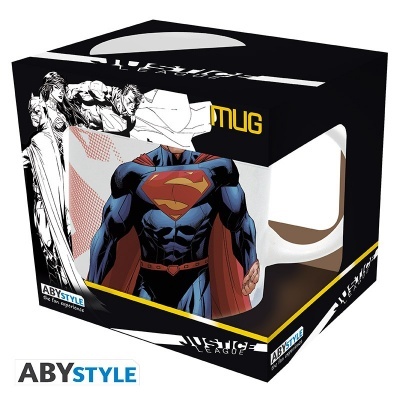 Caneca com figura do Superman em embalagem preta com janela