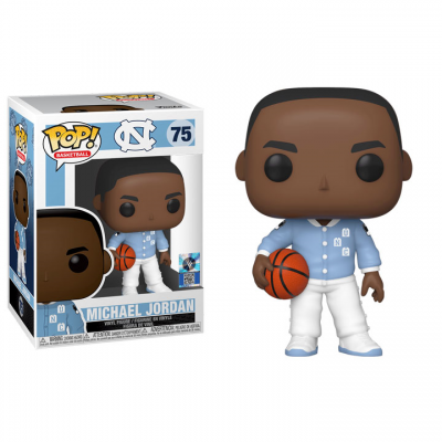 Boneco Funko Pop de Michael Jordan com bola de basquetebol e caixa