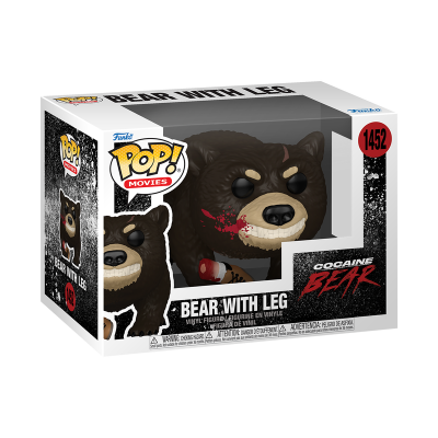 Figura Funko Pop! Bear with Leg da Cocaine Bear na embalagem