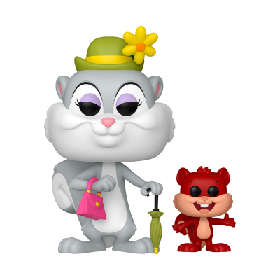 Figuras de vinil de duas esquilas coloridas com acessórios