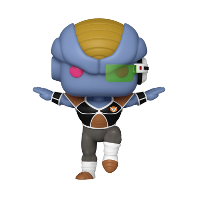 Figura Funko Pop de personagem azul com capacete e armadura preta