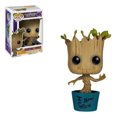 Funko Pop! Dancing Groot em vaso azul, com caixa original Guardians of the Galaxy.