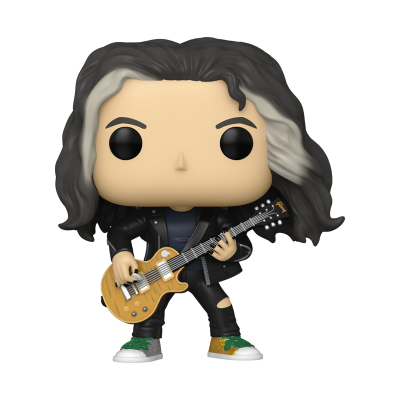 Figura Funko Pop com guitarra e roupa preta