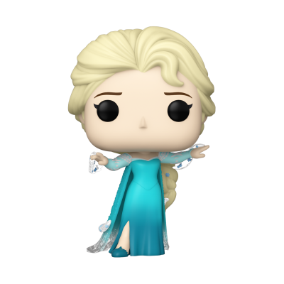 Figura Funko Pop de Elsa com vestido azul e cabelo loiro claro