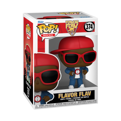 Figura Funko Pop! Rocks Flavor Flav em caixa de exposição