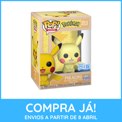 Figurina Funko Pop! Pikachu Pokémon na caixa amarela