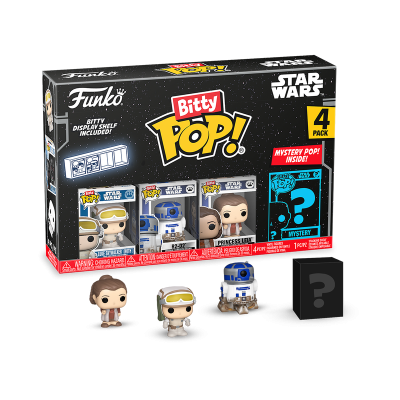 Caixa Funko Bitty Pop! Star Wars 4 pack com quatro miniaturas e caixa surpresa