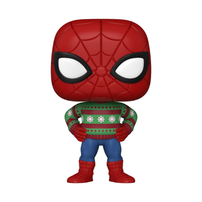 Figura Funko Pop do Homem-Aranha com camisola verde de Natal