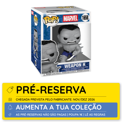 Figura Funko Pop! Marvel Weapon H número 1658 em caixa com janela