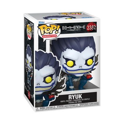 Boneco Funko Pop Ryuk da série Death Note dentro de caixa