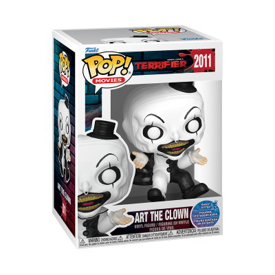 Funko Pop! Art the Clown do filme Terrifier dentro da caixa original.