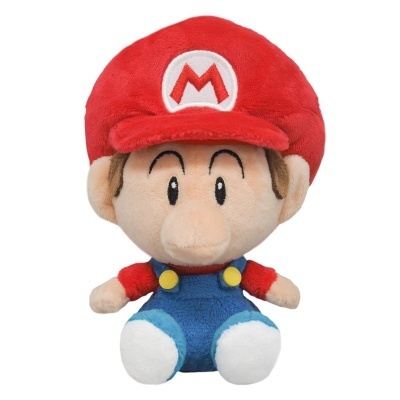 Boneco de pelúcia do Mario com boné vermelho e macacão azul