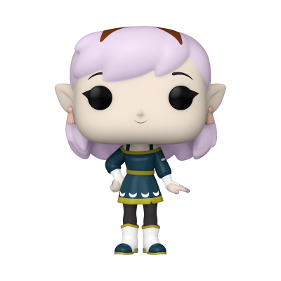 Figura Funko Pop com cabelo lilás e vestido azul