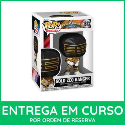 Figura Funko Pop gold Zeo Ranger do Power Rangers ZEO em embalagem