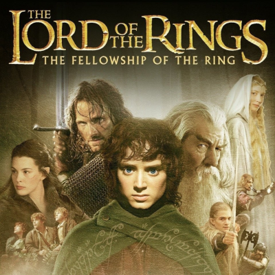 Cartaz do filme The Lord of the Rings com personagens e título