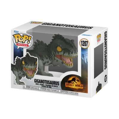 Funko Pop! Gigantosaurus da coleção Jurassic World na caixa