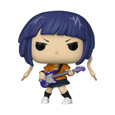 Figura colecionável de boneca com guitarra e cabelo azul